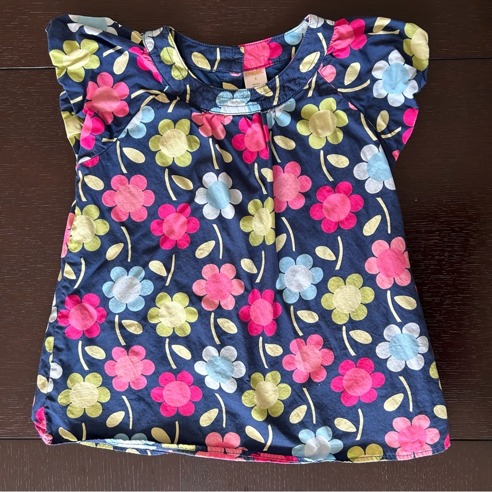 Gymboree Size 9 Floral short sleeved blouse top